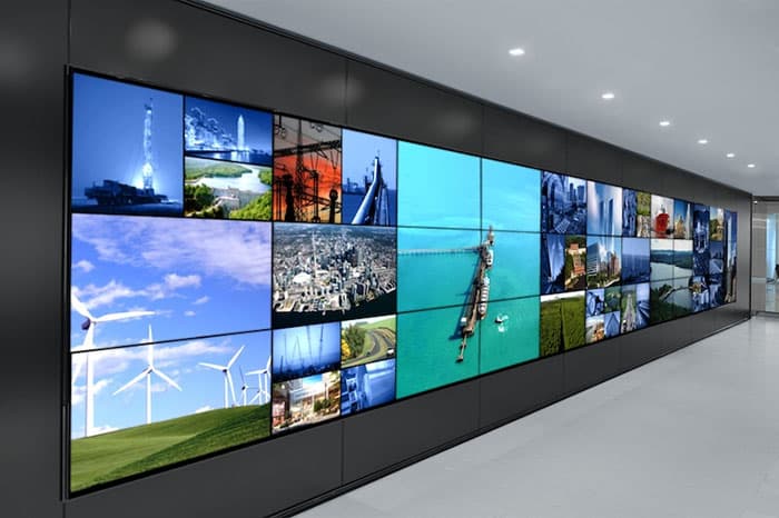 Video wall showing some  information